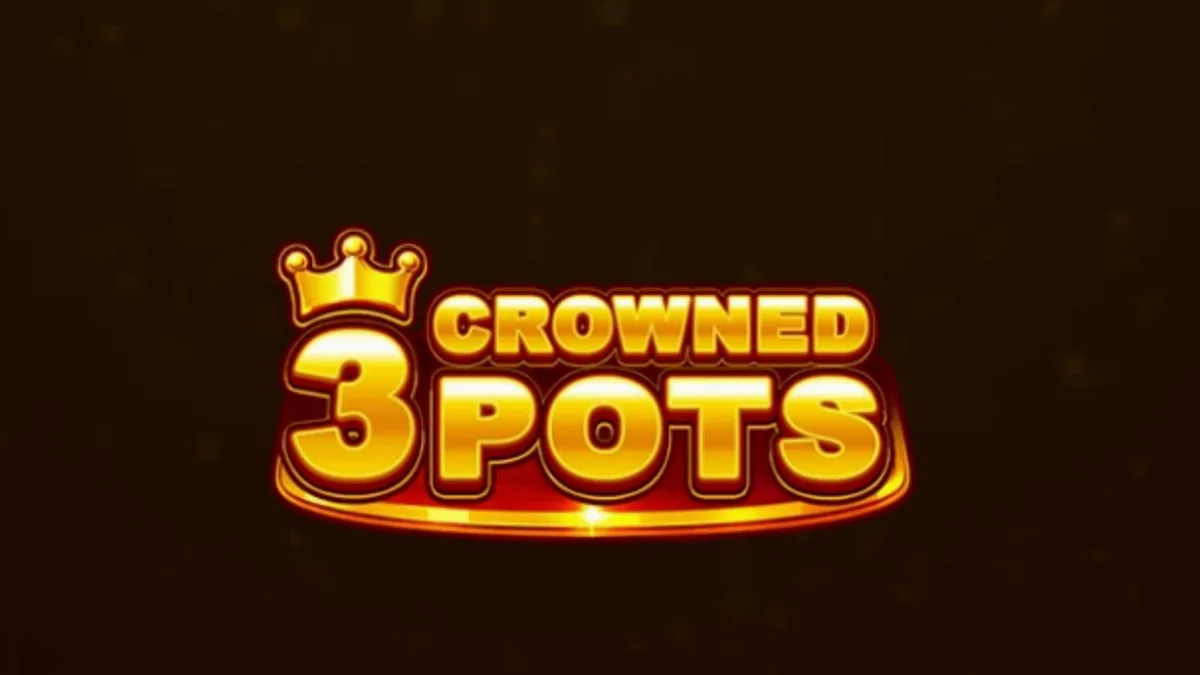 Hình ảnh trò chơi 3 Crowned Pots với ba chiếc bình vàng lấp lánh và biểu tượng trái cây hoàng gia.
